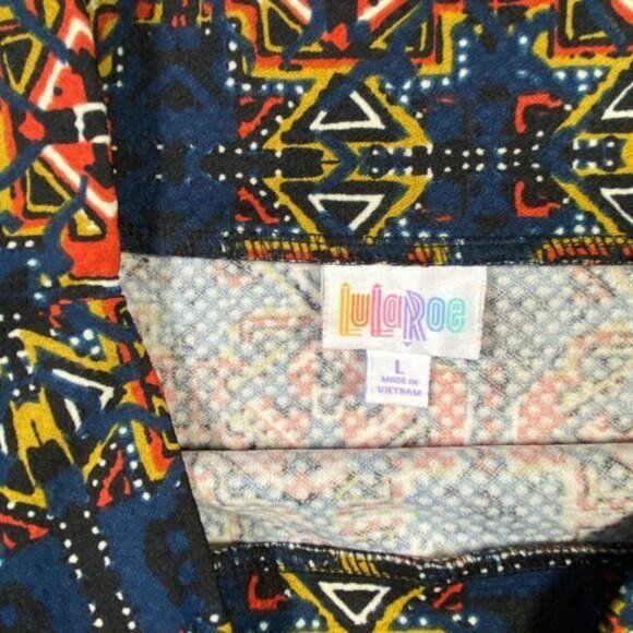 LuLaRoe CASSIE Pencil Skirt Italian Tile Rug Pattern Large L NWT LLR - Picture 4 of 5